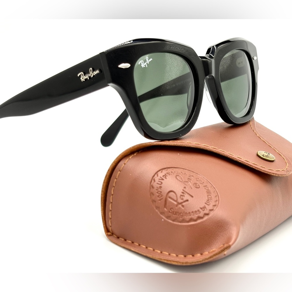 Womens State Street Black w/ Green G15 Lens RB2186 Black 90/31 49-145 - Picture 12 of 16